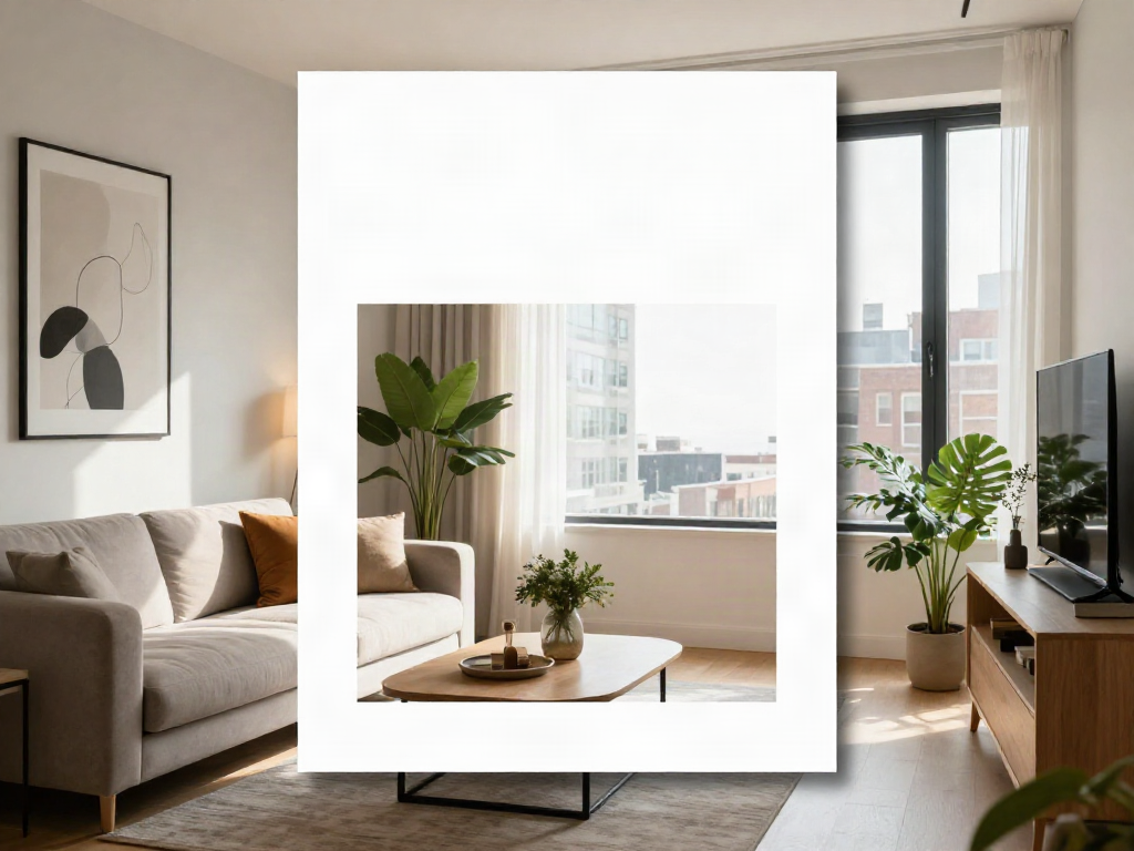 Elegant living area of a discreet apartment, showcasing stylish furnishings and cozy atmosphere, perfect for דירות דיסקרטיות.