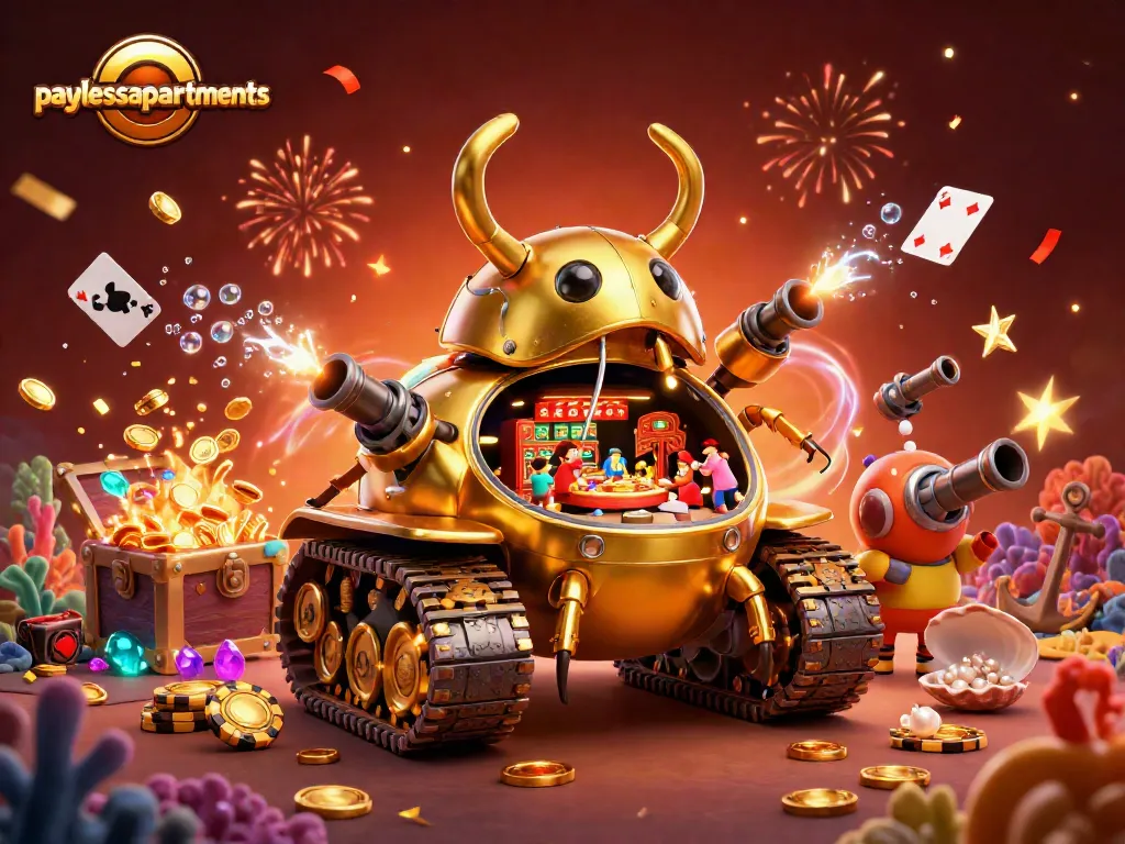 Win big at paylessapartments with a vibrant casino scene featuring golden elements and exciting gameplay.
