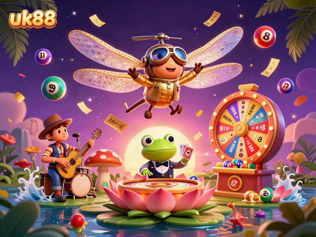 Experience the excitement of uk88's vibrant casino with dynamic gaming elements and animated characters.