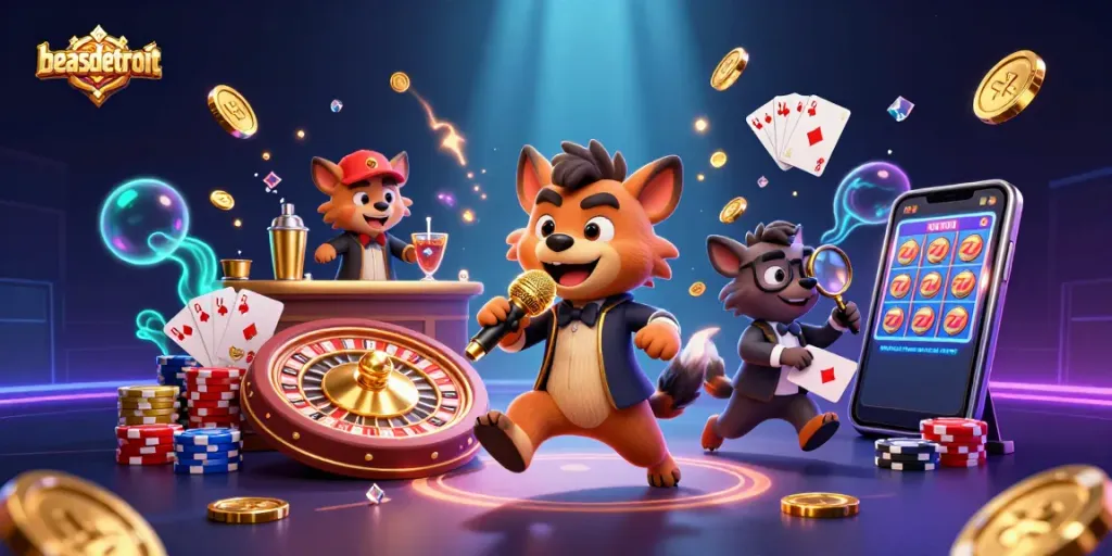 Experience the excitement of beasdetroit with hyenas entertaining at a vibrant casino club.